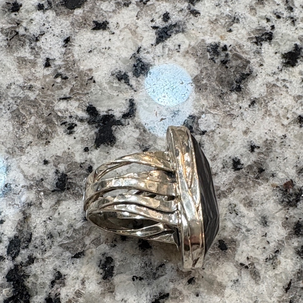 Silpada Large Silver and Black Statement Ring size 6 - Picture 5 of 5